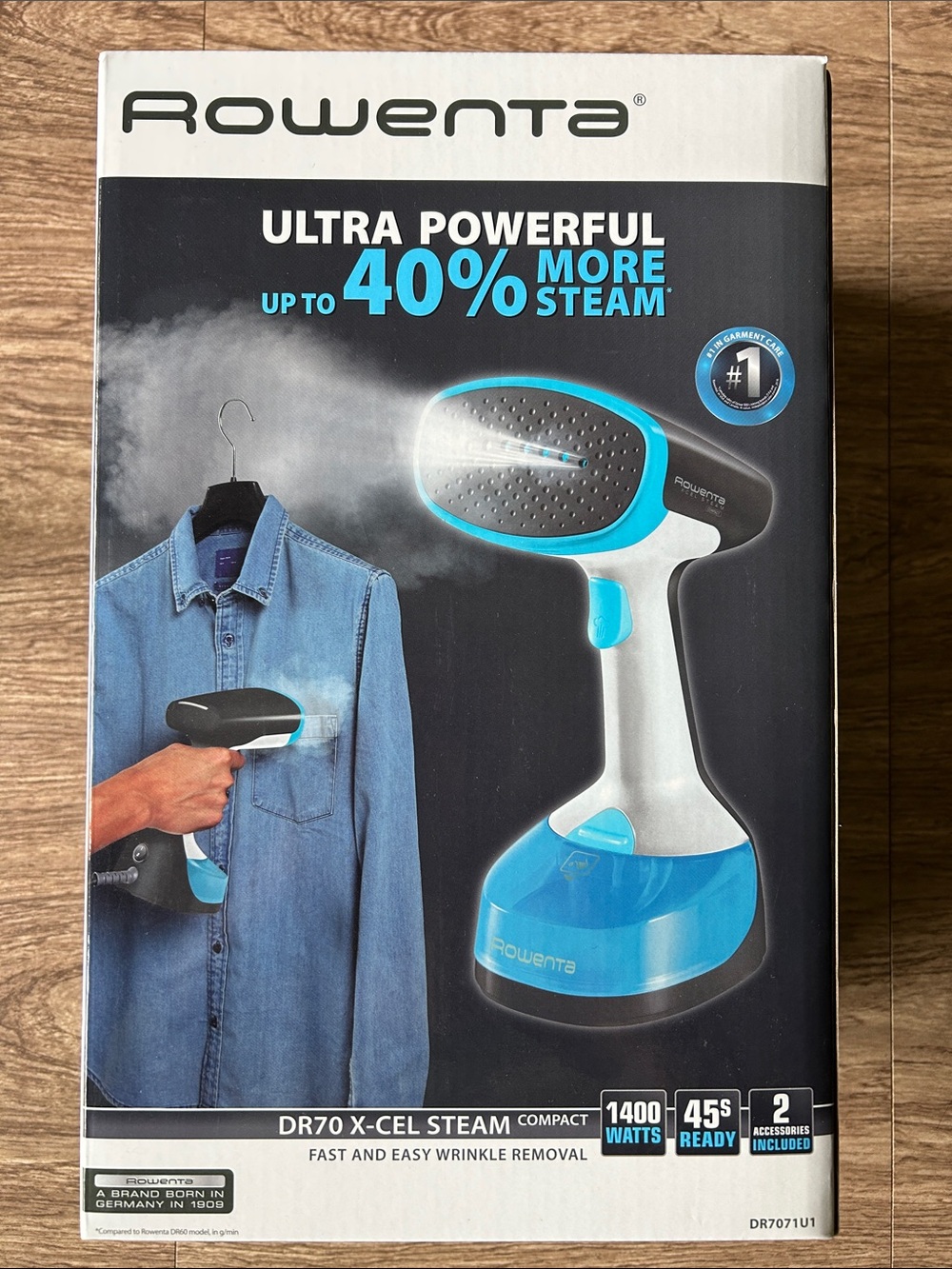 NIB Rowenta Handheld Garment Steamer – DR70 X-Cel steam compact